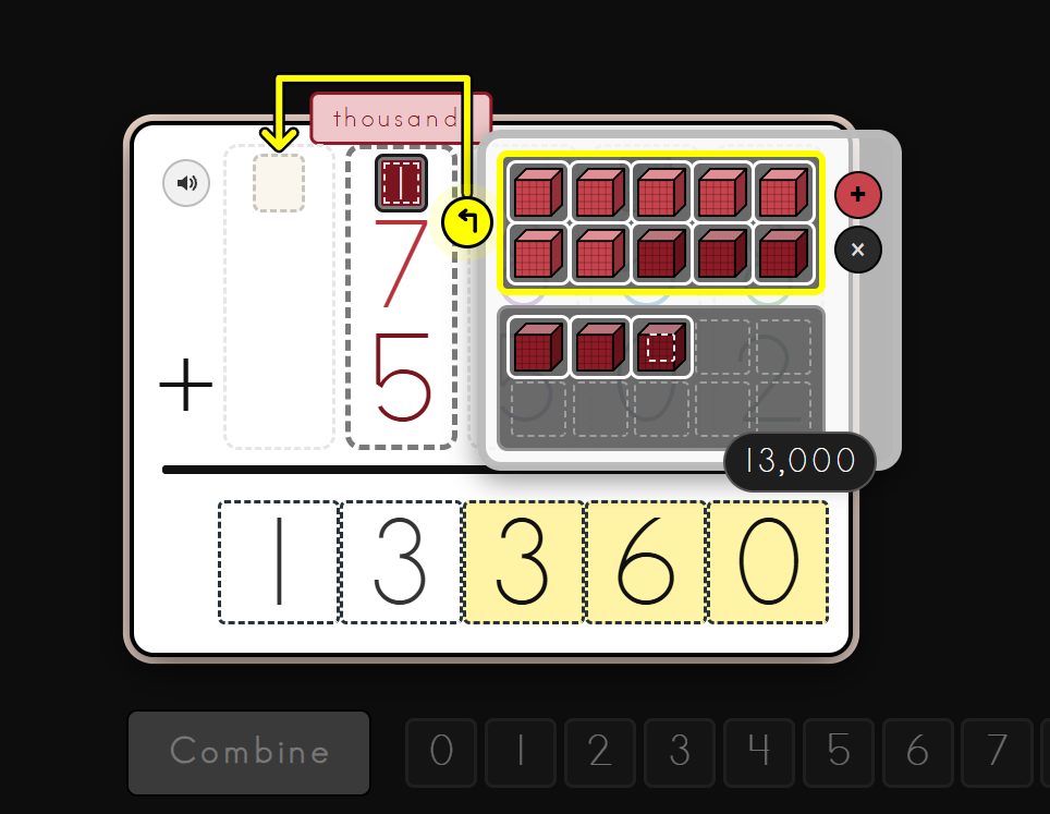 Adding with place-value blocks